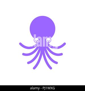 Octopus cartoon style isolated. Devilfish underwater animal. Poulpe vector illustration Stock Vector