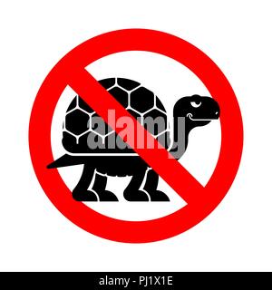 Stop Turtle. Forbidden red road sign. Ban tortoise Vector illustration. Stock Vector