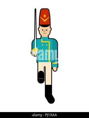 Toy soldier Guardsman plaything isolated. Vector illustration. Stock Vector