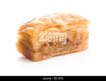 Sweet dessert baklava isolated on white background. Stock Photo