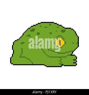 Frog pixel art. Toad 8 bit. Vector illustration. Stock Vector