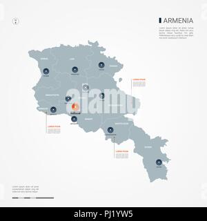 Large detailed political and administrative map of Armenia with roads and  cities - 2002, Armenia, Asia, Mapsland