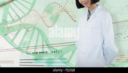Composite image of smiling doctor standing against white background Stock Photo