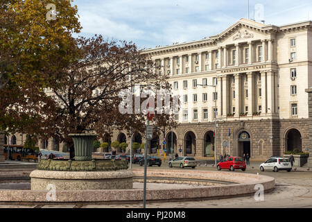 SOFIA, BULGARIA -NOVEMBER 12, 2017: Buildings of Council of Ministers in city of Sofia, Bulgaria Stock Photo