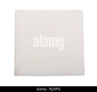 paper napkin isolated on white background, top view. Stock Photo
