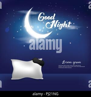 Good Night Vector Illustration Background Template Design Concept Stock Vector