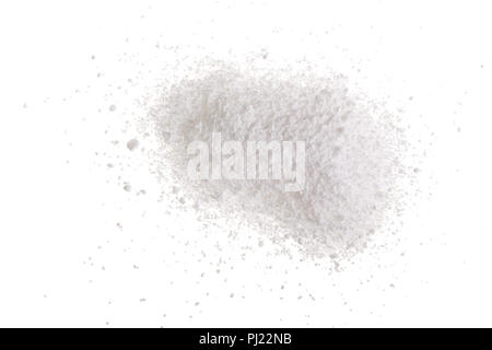 Washing powder isolated on white background. Top view. Flat lay. Stock Photo