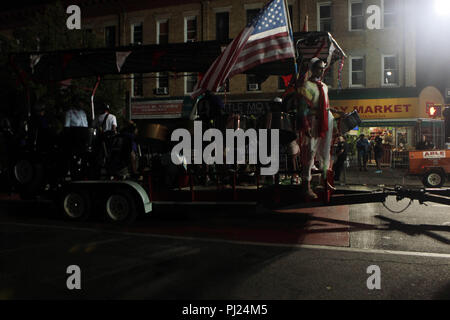 Brooklyn, New York, USA. 3rd Sep, 2018. Residents, Community Activists & Politicians alike, welcome J'Ouvert 2018 to the Crown Heights section of Brooklyn, officially kicking off the Labor Day Weekend Celebration, a precursor to West Indian Day Carnival, J'Ouvert has been historical a moment where spirits run free with steel pan music and dancing in the streets to sounds of various mas camp bands for a two mile stretch in early hours in Brooklyn, New York. Credit: Mpi43/Media Punch/Alamy Live News Stock Photo