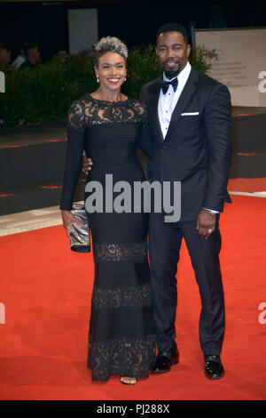 Venice, Italy. 03rd Sep, 2018. 75th Venice Film Festival, red carpet film 'Dragged across concrete'. Pictured: Michael Jai White, Gillian Iliana Waters Credit: Independent Photo Agency/Alamy Live News Stock Photo