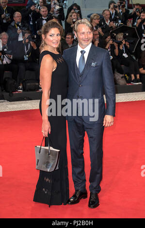 Venice, Italy. 3rd September, 2018. Mads Mikkelsen with wife Hanne Jacobsen attending the 'At Eternity's Gate' premiere at the 75th Venice International Film Festival at the Palazzo del Cinema on September 03, 2019 in Venice, Italy Credit: Geisler-Fotopress GmbH/Alamy Live News