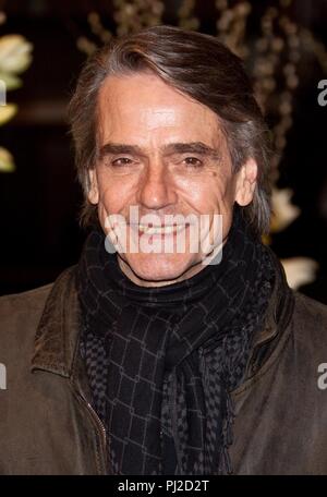 British actor Jeremy Irons arrives at the premiere of 'Margin Call' at the 61st Berlin International Film Festival, Berlinale, at Berlinale Palast in Berlin, Germany, on 11 February 2011. Photo: Hubert Boesl dpa | usage worldwide Stock Photo