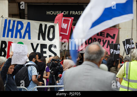 London Uk 4 September 2018 Israeli Flags Are Held Aloft By