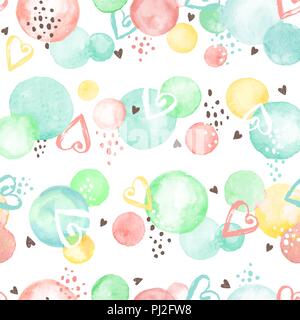 watercolor circles pattern Stock Vector