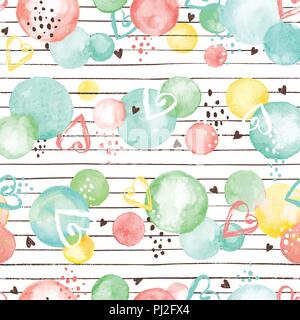 watercolor circles pattern Stock Vector