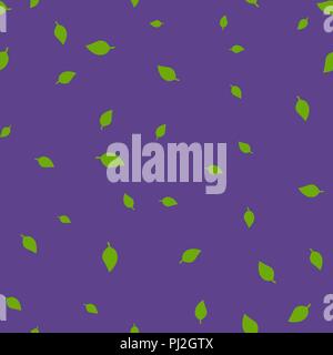 Birch leaf green seamless pattern color. Vector illustration. Red background. Stock Vector
