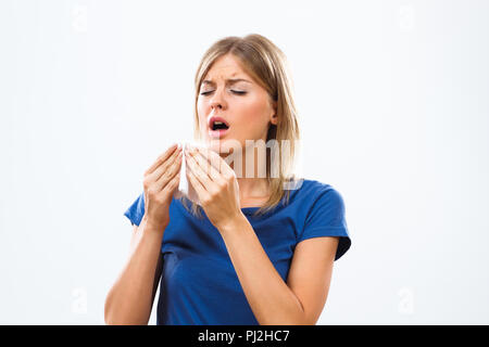 Woman having flu Stock Photo