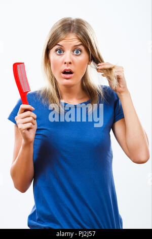 Oh no I am loosing my hair! Stock Photo
