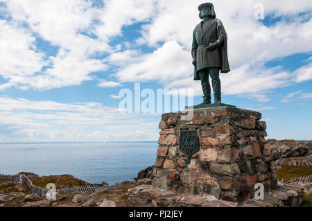 Statue of John Cabot at Cape Bonavista, Newfoundland. Stock Photo