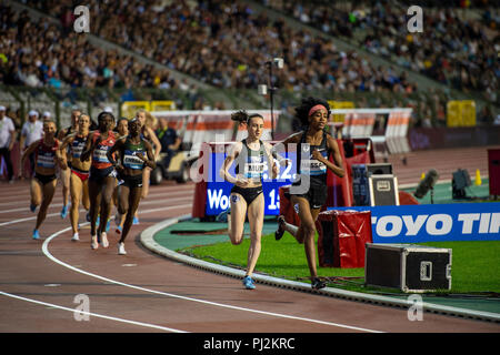 BRUSSELS - BELGIUM, 31 AUG 18. Sifan Hassan of the Netherlands competing in the Women's 1500m at the IAAF Diamond League ( AG Memorial Van Damme )Brus Stock Photo