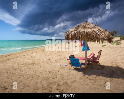 Magnificient sunny and cloudy mixed sky on a seaside in Sicily Stock Photo