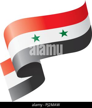 Syria flag, vector illustration on a white background Stock Vector