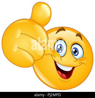 Emoticon showing thumb up Stock Photo