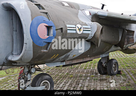 Jet aircraft thrust vectoring nozzles for vertical or short take-off and landing Stock Photo