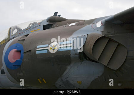 Jet aircraft thrust vectoring nozzles for vertical or short take-off and landing Stock Photo