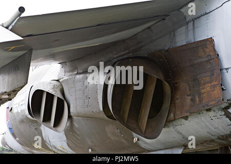 Jet aircraft thrust vectoring nozzles for vertical or short take-off and landing Stock Photo