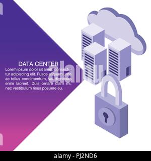 Data center poster with informaton Stock Vector