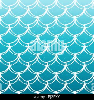 Fish scale and mermaid background Stock Vector
