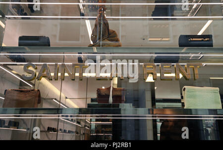 The Yves Saint Laurent store on New Bond Street, London. PRESS ASSOCIATION Photo. Picture date: Wednesday August 22, 2018. Photo credit should read: Yui Mok/PA Wire Stock Photo