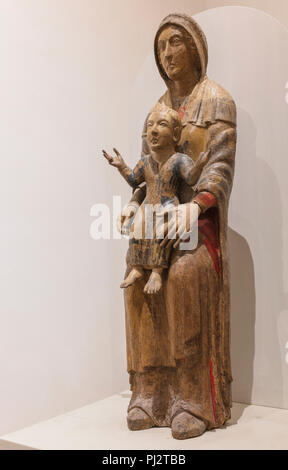 Virgin Mary and child (13th century), Capitularies Museum of Saint Lorenzo, Perugia, Umbria, Italy Stock Photo