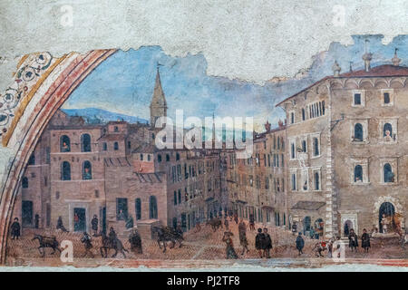 Palazzo Pontani, painting (16th century), Galleria Nazionale dell'Umbria, Perugia, Umbria, Italy Stock Photo