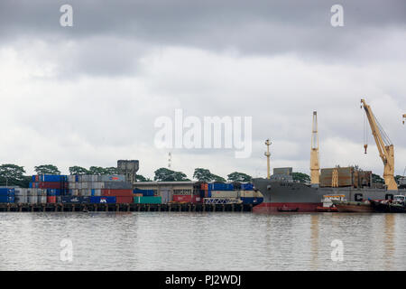 The Port of Mongla is the second busiest seaport of Bangladesh. Bagerhat, Bangladesh Stock Photo