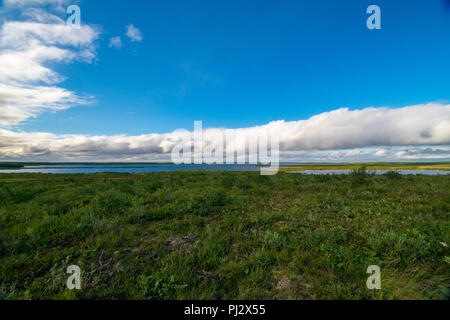 The Arctic As Seen From The Mackenzie Valley Highway From Inuvik to Tuktoyaktuk Stock Photo