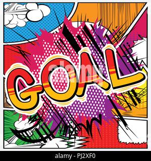 Goal - Vector illustrated comic book style phrase. Stock Vector