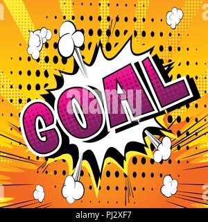 Goal - Vector illustrated comic book style phrase. Stock Vector