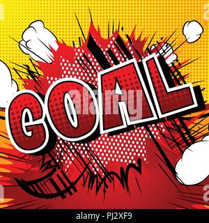 Goal - Vector illustrated comic book style phrase. Stock Vector