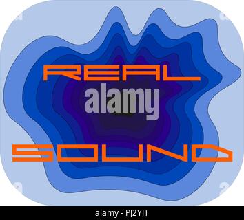 background of different shades of ultraviolet real sound creative art logo Stock Vector