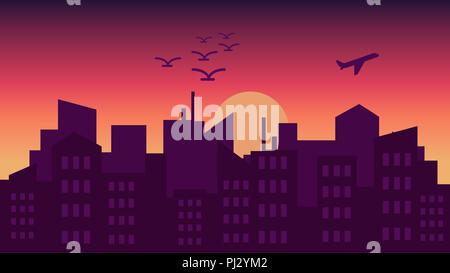 City skyline.Vector illustrations Stock Photo