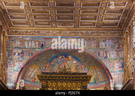 Mosaics (5th century), Basilica of Santa Maria Maggiore interior, Rome, Lazio, Italy Stock Photo