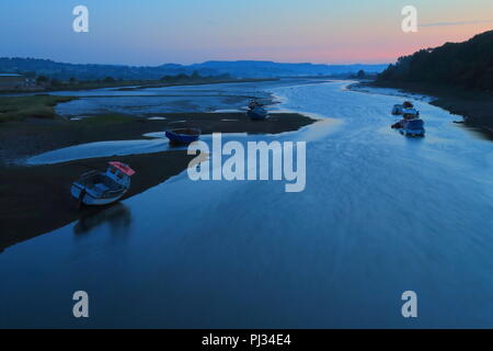 River Axe in Devon at dawn Stock Photo