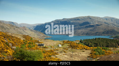 Sparsely populated area in the north of Scottish Highlands. UK. Stock Photo