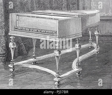a piano made by the company Silbermann, 1890, digital improved reproduction of an original from the year 1895 Stock Photo
