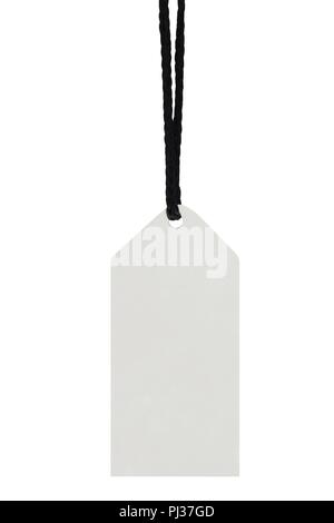 Blank White Price Tag Isolated on White Background Stock Photo - Alamy