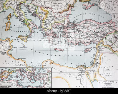 a historical map of the Byzantine Empire in the year 1000, / eine ...