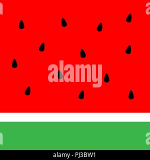 red watermelon abstract. simple watermelon vector background with black seeds. Stock Vector