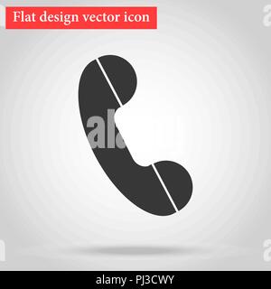 Handset of the landline home phone icon flat design. vector illu Stock Vector