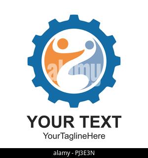 Vector abstract gear icons machine and movement logo illustration Stock Vector